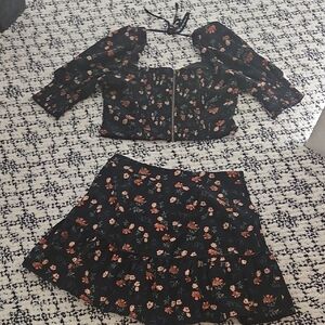Floral Black Mini Dress